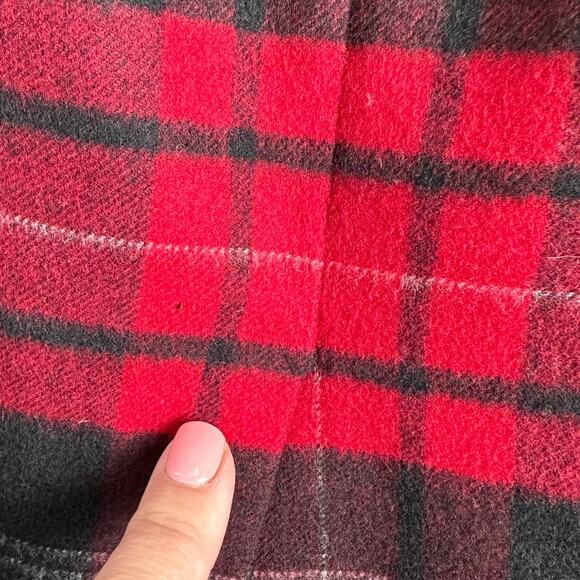 Vintage Talbots Red Tartan Plaid 100% Wool Straight Pencil Midi Skirt 4 S Small - Picture 7 of 10
